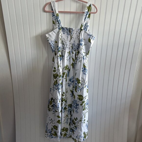 Reformation Tagliatelle Blue Floral Linen Dress Size 16 - Picture 5 of 6